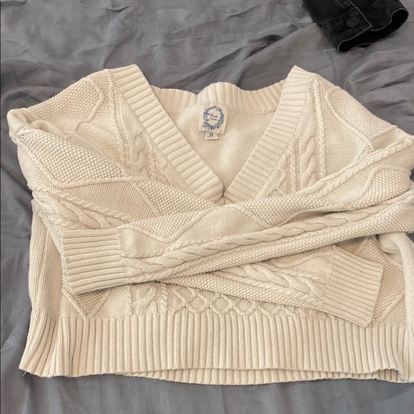 Cable Knit V-Neck Sweater